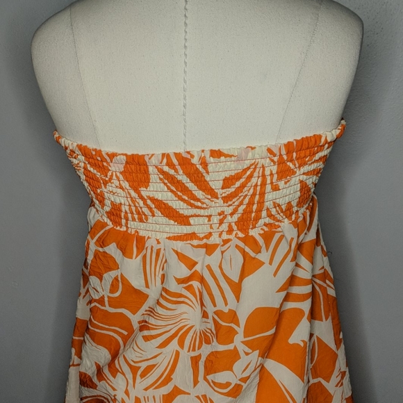 American Eagle Tropical Orange Hawaiian Size 4 - Picture 5 of 6